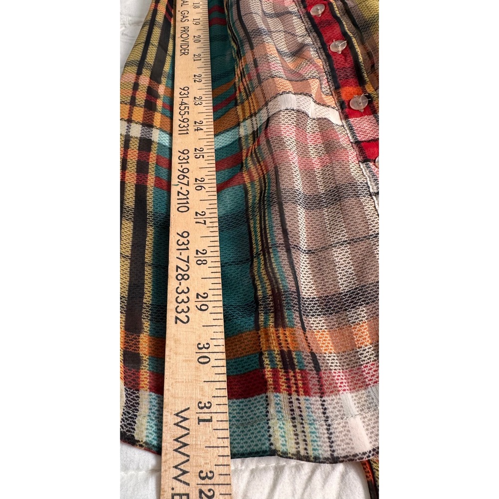 Twenty One Plaid Ruffle Mini Dress Small Multicolor Tartan Button Front Fancy - Picture 5 of 8